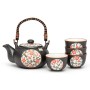 Red Flower Japanese Tea Set